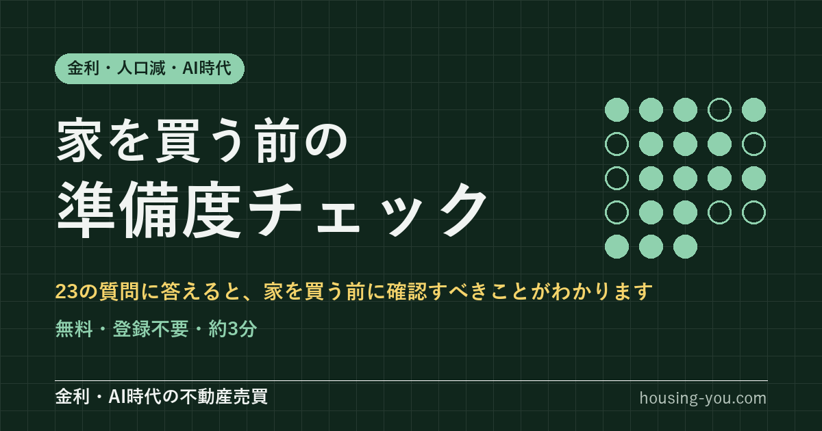 家を買う前の準備度チェック！